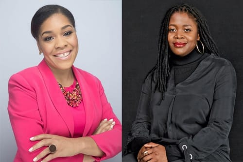 Left: Mary Sibande, 2020. Mary Sibande. Courtesy of the artist and Kavi Gupta. Right: Lanisa Kitchiner, 2020. Lanisa Kitchiner. Courtesy of Lanisa Kitchiner.