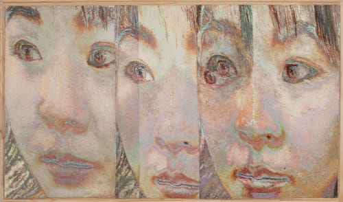 Su Su, Moon Face, 2022. Oil on silk, 40 x 68 in.