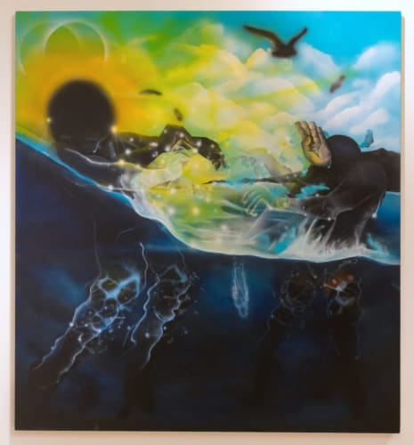 Armani Howard, Dip, 2022. Acrylic on canvas, 70 x 64 in.