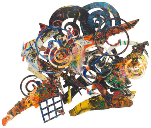 Al Loving, “Humbird” (1989), mixed media on board, 72 x 100 inches (image courtesy the Estate of Al Loving and Garth Greenan Gallery, New York)
