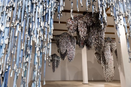 Installation view, Marie Watt, Sky Dances Light, 2023.