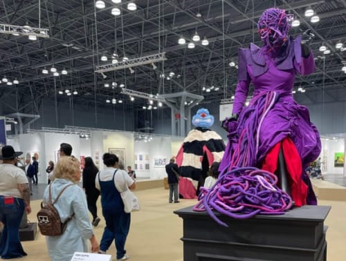 Mary Sibande’s Ascension of the Purple Figure at The Armory Show. Photo by Beth Harpaz, Courtesy of Forward.
