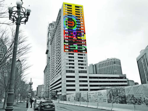 A photo illustration of what the mural titled “Rise” by artist Beverly Fishman would look like on the Detroit City Club Apartments in Detroit. (Photo: Staff Illustration; Beverly Fishman, Romain Blanquart, DFP)