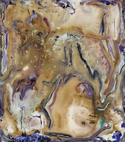 Manuel Mathieu, JJ, 2022. Acrylic, chalk, charcoal, masking tape, 96 x 84 in.