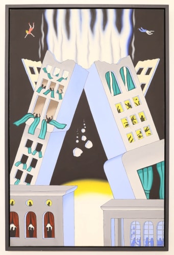 Roger Brown, A Rocking Explosion, 1972. Oil on canvas, 72.75 x 48.75 in.