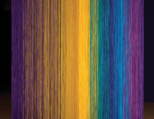 Detail, Jeffrey Gibson, Red Moon, Red Sunset, and Desert Sky, 2021.