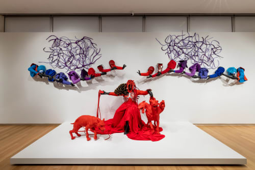 Installation view, Mary Sibande, The Domba Dance, 2019. Courtesy of the Museum of Arts and Design. Photo by Jenna Bascom