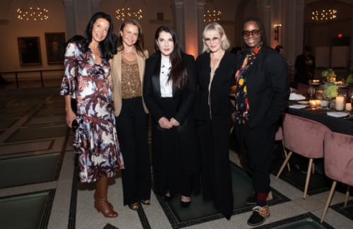 Kim Heirston, Laura Pozvolska Nicklas, Marina Abramovic, Tatijana Shoan and Mickalene Thomas at the Brooklyn Museum.