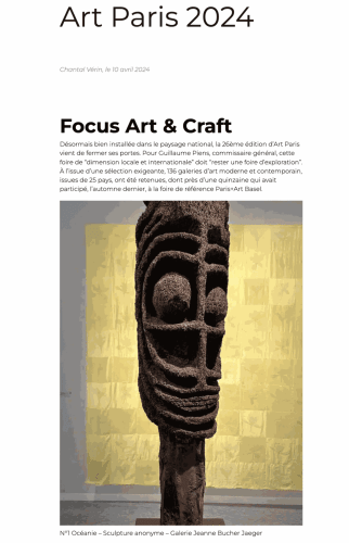 Art Paris 2024, Focus Art & Craft