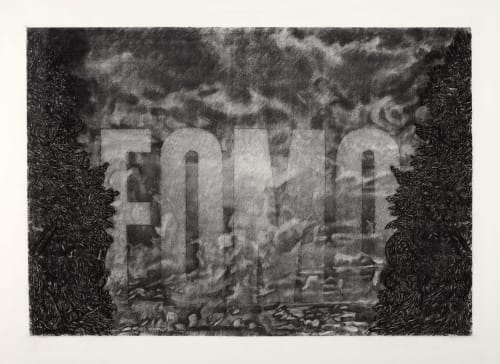 FOMO, Charcoal on paper, 137 x 188 cm, 2016-18
