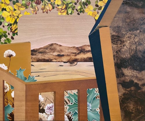 Deirdre Frost, Coastal Break, oil and acrylic on panel, 41 x 49.5 cm, 2024