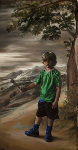 BOY, 2019 oil on canvas 240 x 130 cm