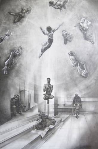 Contemporary figurative fine art graphite drawing on paper by emerging Connecticut / NYC artist Kyle Szpyrka