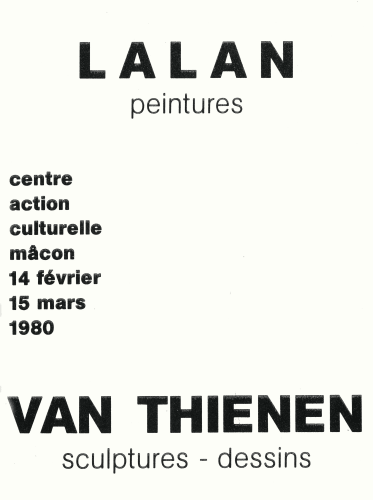 LALAN paintings – VAN THIENEN sculptures-drawings, Exhibition Brochure