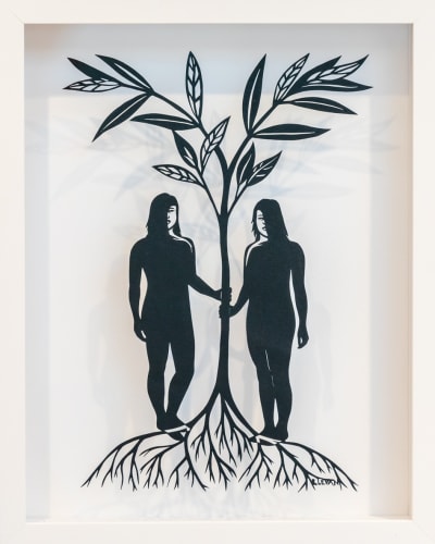 Bianca Levan Held Together, 2022 White shadowbox with UV museum glass 13 × 15 in 33 × 38.1 cm