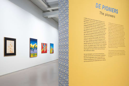 Mohamed Melehi and Mounir Fatmi in 'The Other Story' at The Cobra Museum