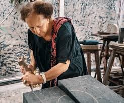 Mona Saudi. Poetry in Stone. Installation view