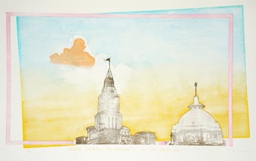 Asymmetrical Maybe, Woodcut, Drawing, 55 x 62 cm, 2016