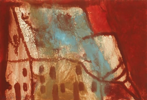 Here, Hughie Donoghue's Day of the Fire VI demonstrates the fluid, painterly effect achieved the monotype process.