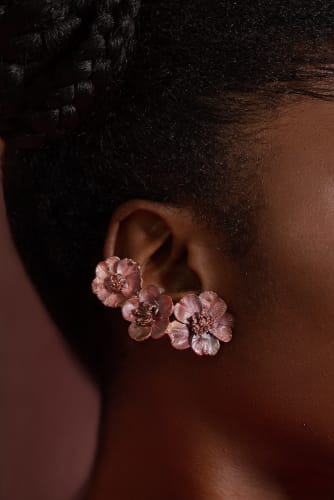 "Triple Or" Earrings, 2020 by Julie Hamisky