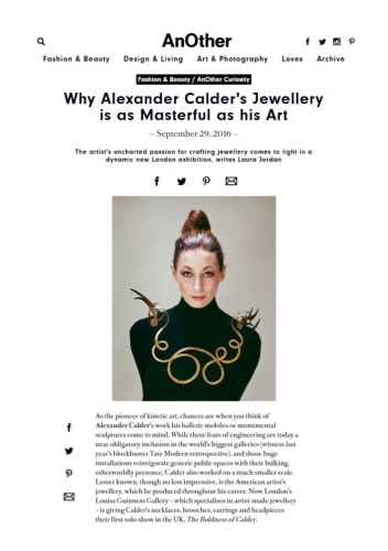 "The artist's uncharted passion for crafting jewellery comes to light in a dynamic new London exhibition."
