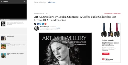 Art As Jewellery By Louisa Guinness: A Coffee Table Collectible For Lovers Of Art and Fashion