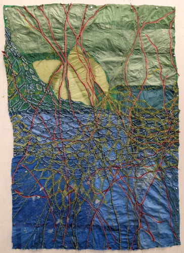 52 by 36 paper pulp and handmade paper by Nancy Cohen