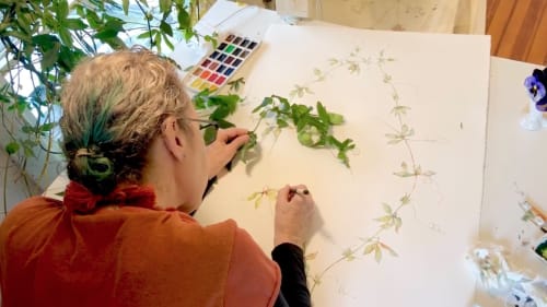 Marilla Palmer video in her studio