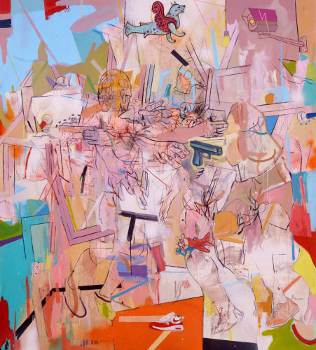 Untitled (eroded grounds), 2018, Oil on Canvas, 200 x 180 cm, courtesy of the artist and Montague Contemporary