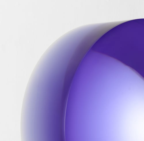 Detail view of Fred Eversley, Untitled (parabolic lens), 2021. Photo Credit: Tom Powel Imaging