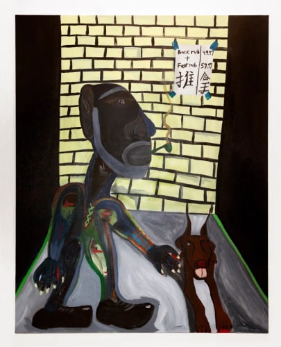 MARCUS JAHMAL, “Chinatown,” 2019 (oil and pastel on canvas). | Photo by Jeff McClane, Courtesy UTA Artist Space