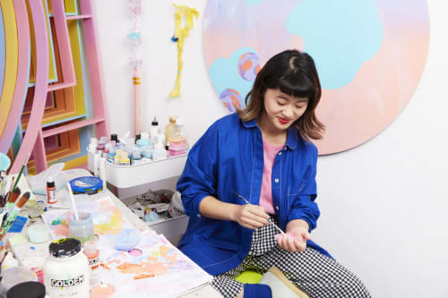 Louise Zhang in her studio. Portrait by Zan Wimberley.