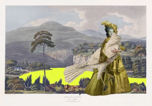 Joan Ross, View of the future, 2021, hand-painted digital print on rag paper