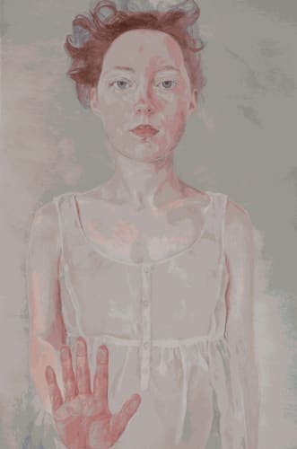 Numb to touch (self-portrait) 2018, oil on copper