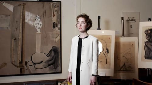 Natasha Walsh in Brett Whiteley's studio.