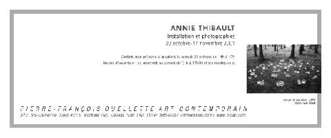 Annie Thibault, Installation et photographies