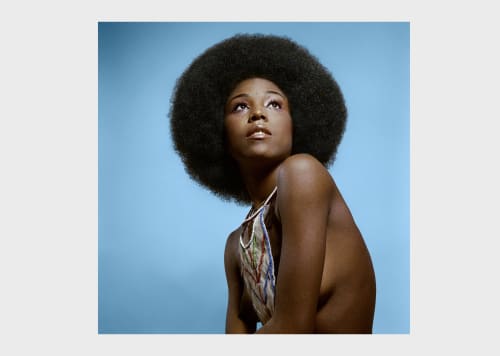Kwame Brathwaite, Untitled (Model who embraced natural hairstyles at AJASS photoshoot), (1970). Archival pigment print.