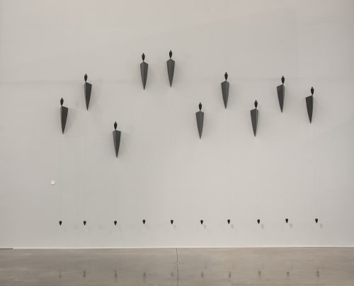 Plumb Men, 2022, Mixed Media, 550 x 360 x 24 cm / 10 pieces