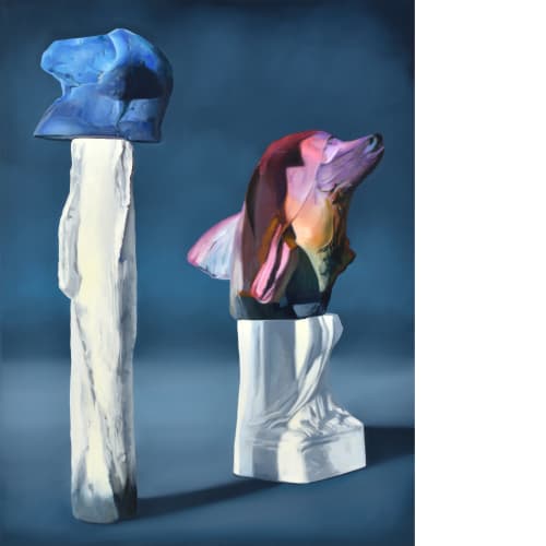 Two Columns, 2016, Oil on Canvas, 120x90 cm.