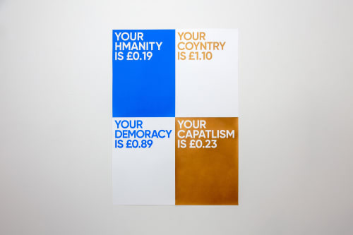 Fabio Lattanzi Antinori, Fat Fingers Keywords 1972, 2022, 16 Silkscreen prints on paper, acrylic, mistyped keywords from SEO platforms