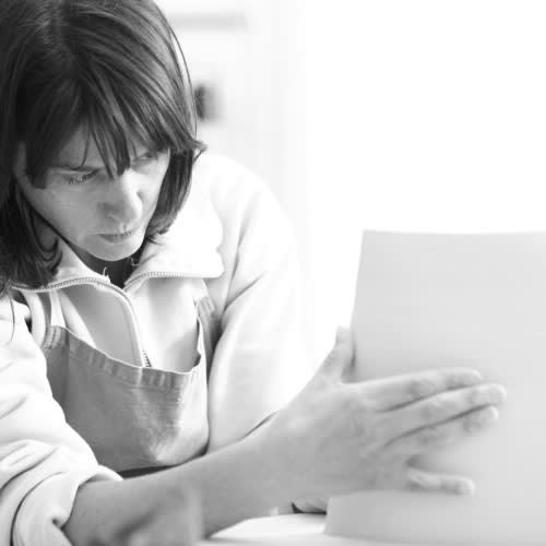 Carina Ciscato at work in her studio