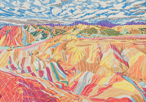 Serminaz Barseghian, Spring Damavand, Felt tip pen on paper, 42 x 29.5 cm. 16 1.2 x 11 5.8 in (unframed)