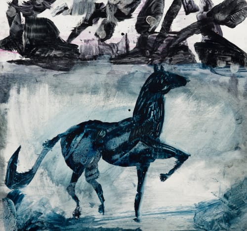 Armin Ebrahimi, UntitledI I, 2021, Mixed media on paper, 30 x 32 cm. 11 3/4 x 12 5/8 in.