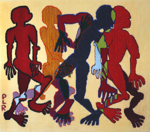 Pierre le Riche, "The Worshipping", 2025, Acrylic yarn on polyester cloth, 165 x 175 cm. 65 x 68 7/8 in.