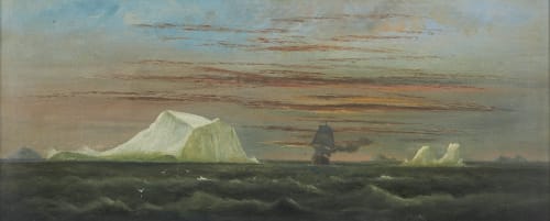'The Indiana, US steamship, passing icebergs, 4am, 6th July 1875'