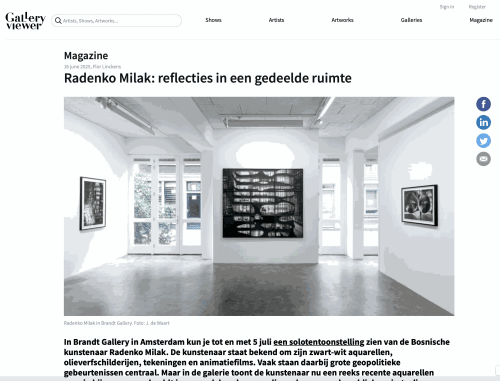 Radenko Milak: reflecties in een gedeelde ruimte