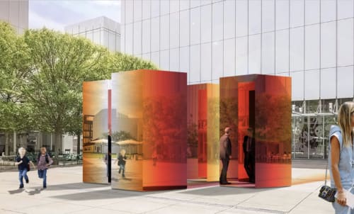 Kinetic “Panorama” plays with light, color and perspective while activating outdoor spaces