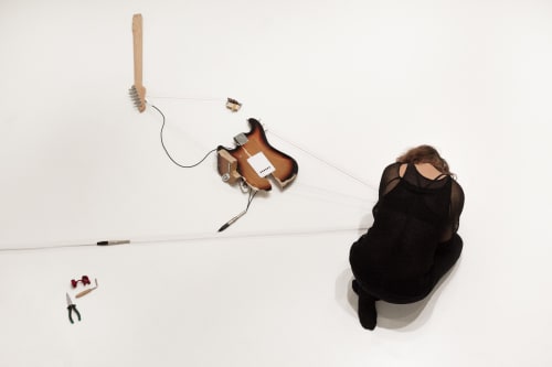 Naama Tsabar, Melodies of Certain Damage (Opus 3), performance at Center for Contemporary Art Tel Aviv, 2018. Photo: Eyal Agavayev