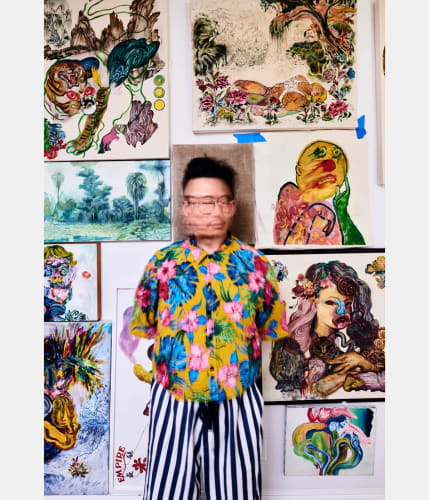 Wallpaper* Magazine: Ken Gun Min’s Mixed-Media Montages Reframe Cultural Influences And Queer Identity, South Korean-born, LA-based Ken Gun Min illusively...