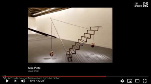 Private visit of Momentum, personal exhibition by Tulio Pinto at MARGS Museum